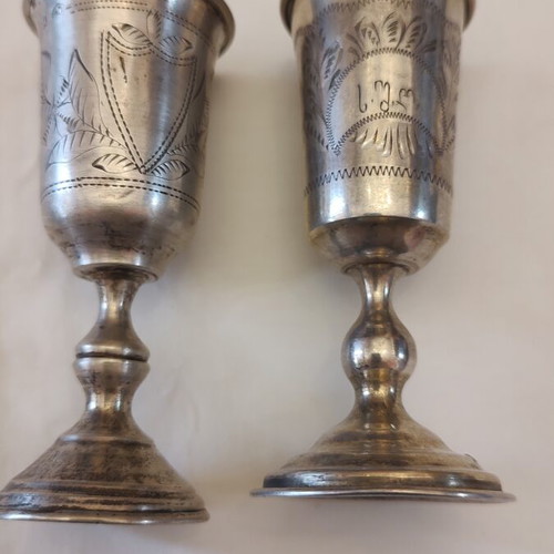 Silver Pair of Tsarist Era Goblets like new