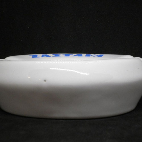 Vintage ZASTAVA HELLAS promotional ashtray used, porcelain