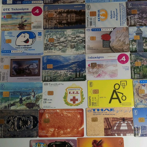 Phone cards used, pack of 45 pieces