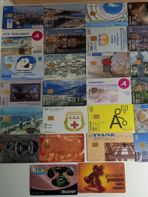 Phone cards used, pack of 45 pieces