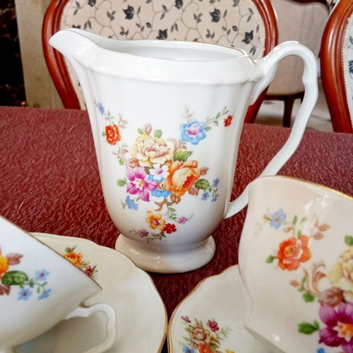 Vintage Duchov Porcelain Concordia cup set 1960