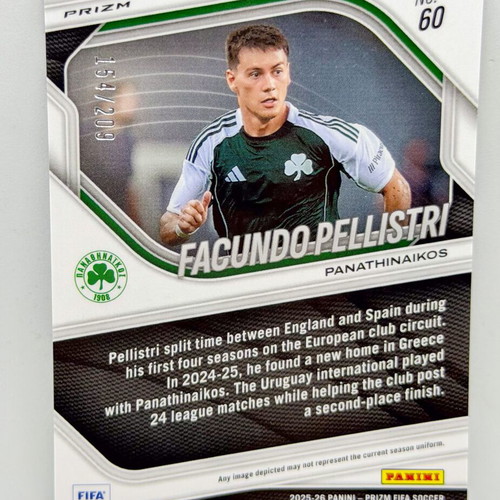 Panini FIFA Prizm 2025/26 Facundo Pellistri Blue Mosaic Parallel card new
