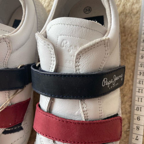 Pepe Jeans Kids' Sneakers Size 33 New White with Red and Blue Details