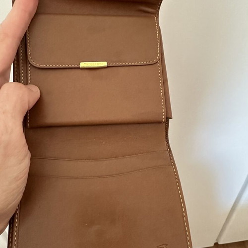 Trussardi Vintage Leather Wallet 90s Made in Italy, like new, brown beige
