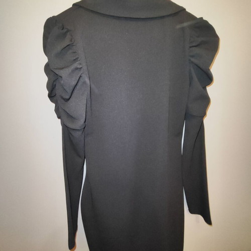 Mini tuxedo dress with unique sleeve and gold buttons like new