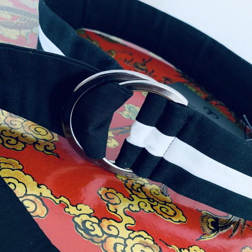Stelios Koudounaris adjustable waist belt black and white, new