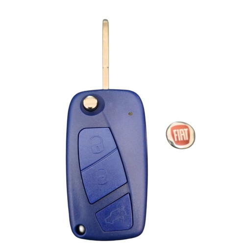 Fiat key shell replacement 3 button blue new