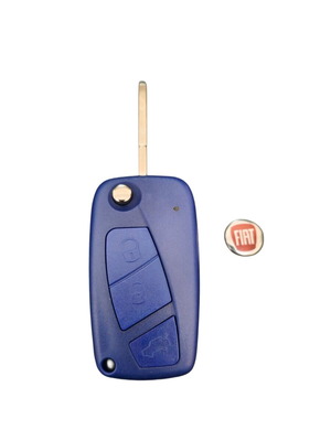 Fiat key shell replacement 3 button blue new