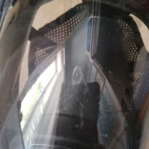 Gas mask with panoramic polycarbonate visor, industrial or firefighting use