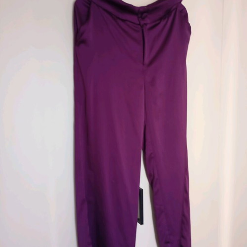 Milkwhite medium satin pants like new, purple