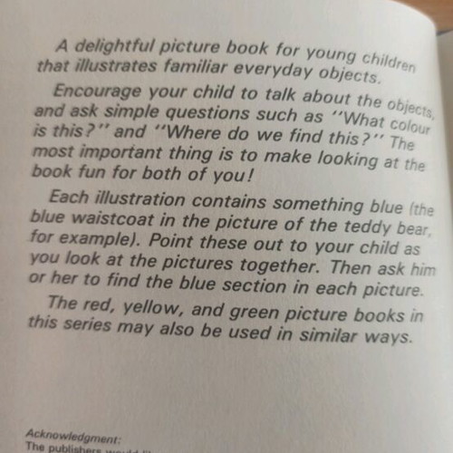 Baby's Blue Picture Book like new, English, hardcover