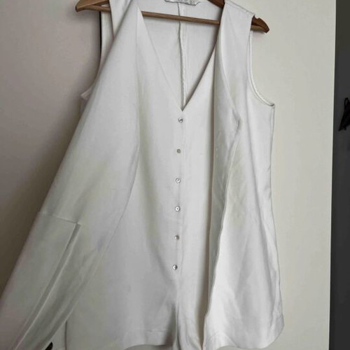 Zara white jumpsuit with integrated vest, size M