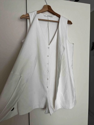 Zara white jumpsuit with integrated vest, size M