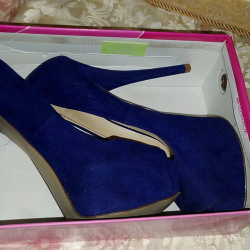 Zara Peep Toe Pumps Blue New Size 39