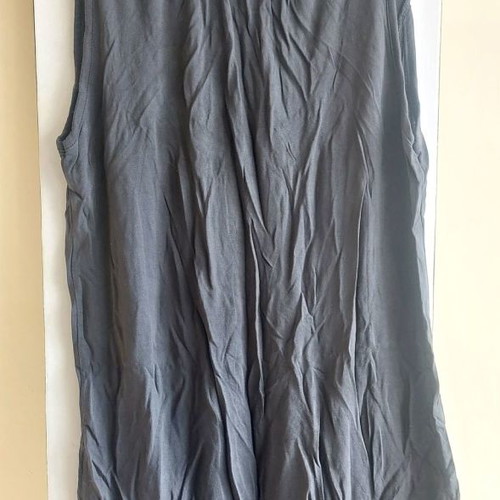 Tom Tailor anthracite long top, size Medium, cotton with decorative flower
