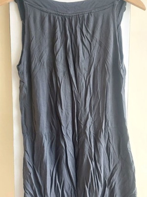 Tom Tailor anthracite long top, size Medium, cotton with decorative flower