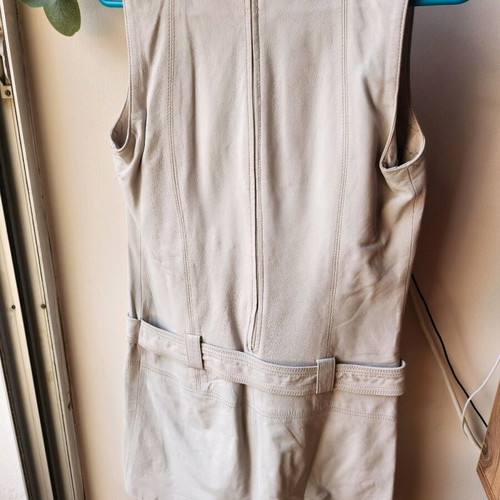 Leather dress cream like new, small/medium, straight cut