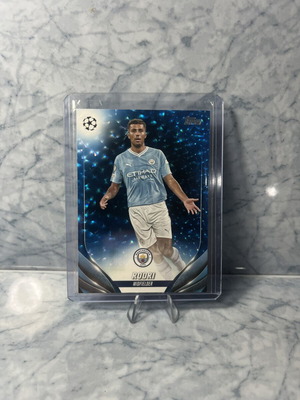 Topps Chrome UCC Rodri Blue /75 football card, numbered 35/75