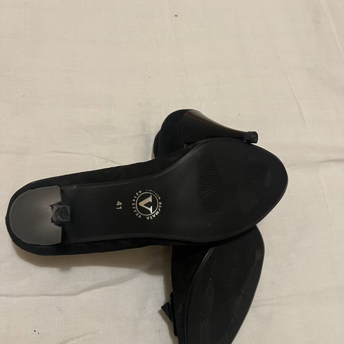 Peep toe leather pumps black size 41 new