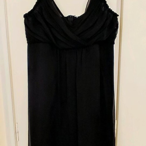 Black blouse with fringes used and black evening dress