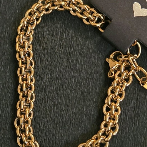 A.L.E. Steel Bracelet Gold Color New With Beautiful Weaving