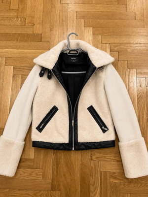 Bershka shearling jacket beige
