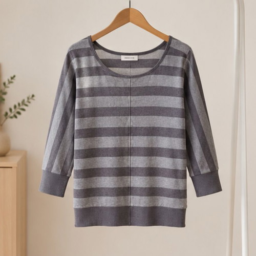 Guess cotton blouse L, beige and brown, 3/4 sleeves
