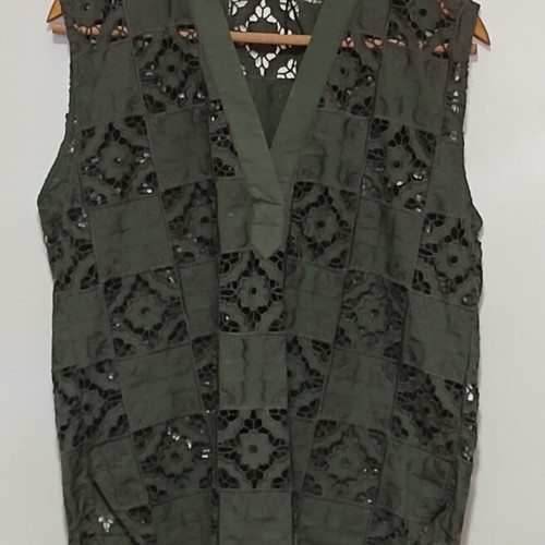 Zara green perforated blouse size small like new