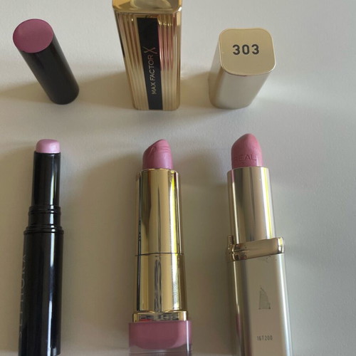 Icy pink shade lipsticks Loreal Max Factor Sephora like new, set of 3