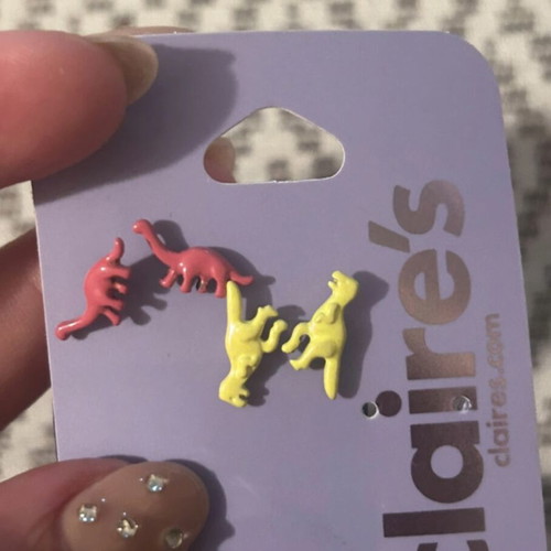 Claire's Dinosaur Earrings new, multicolored