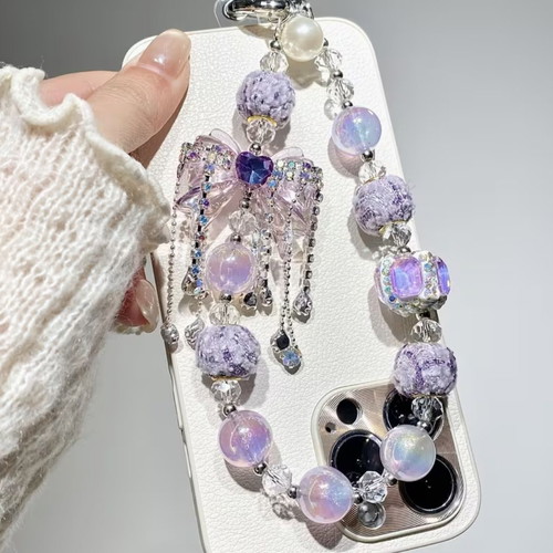Key chain purple bow handmade, new