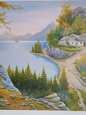 Landscape painting acrylic on canvas like new 50x70 cm