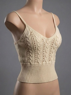 Summer knitted top like new, beige, size S
