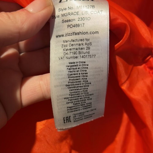 Zizzi long jacket like new, orange quilted, size M