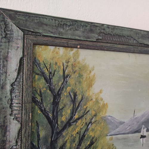 Vintage painting in embossed frame used