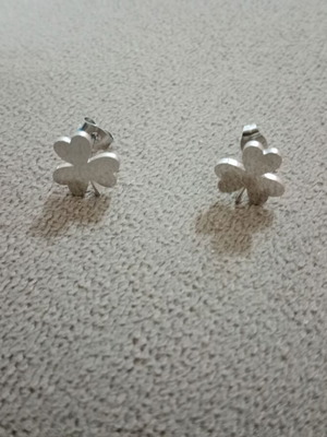 Shamrock Panathinaikos earrings new, silver