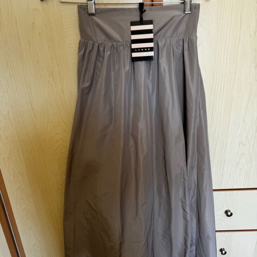 Maxi skirt Lynne new, shiny mocha with slit