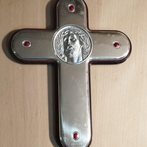 Leader Argenti sterling silver cross used with Jesus in thorn crown