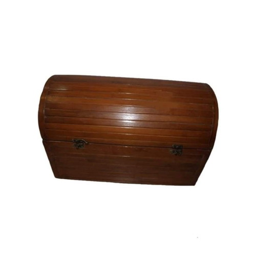 Wooden chest with brown stripes 46x26x30cm