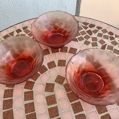Glass bowls used, set of 3 for ice cream