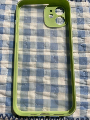 iPhone 12 case like new, green translucent lightweight