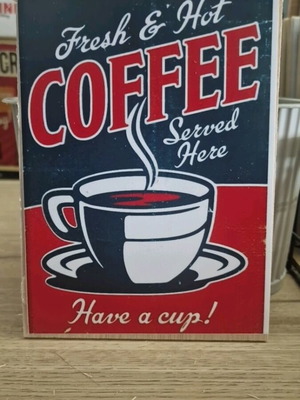 Wooden Coffee decorative sign like new, size 13×18 cm