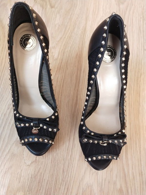 Elisabetta Franchi black high-heeled women's shoes like new, size 37