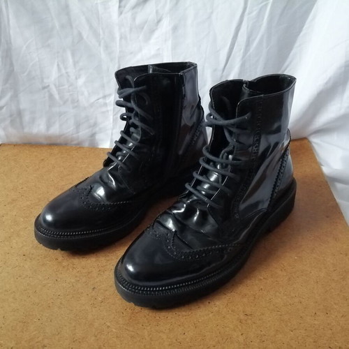 Live+ech black leather women's brogue boots size 37