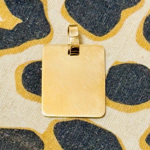 Gold pendant 13K new, customizable engraving