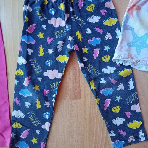 Girls' leggings pants and shorts used, ages 3-4, sizes 98-104 cm