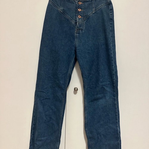 Jeans with buttons straight fit like new