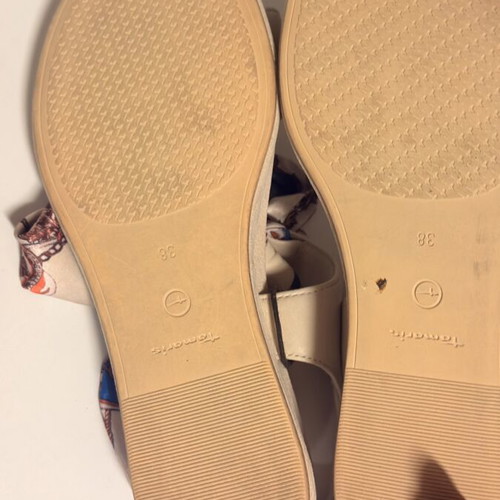 Tamaris sandals with scarf tie, beige, size 38