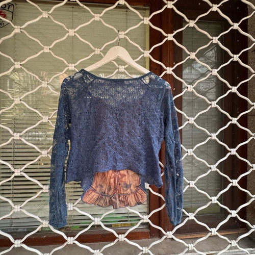 JL Design Y2K top used, blue with corset front