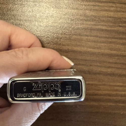 Zippo vintage 2002 engraved chrome lighter made in USA new